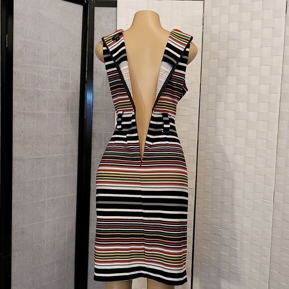 BRAND NEW I LE NEW YORK MULTI-COLOR STRIPE CASUAL DRESS - Picture 14 of 16